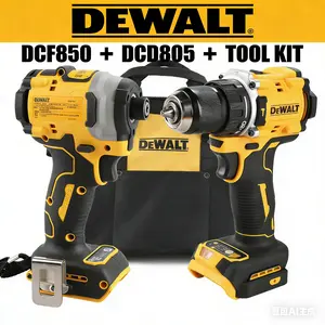 DEWALT 20V Cordless Tool Kit DCF850 Impact Driver + DCD805 Drill with 205N.m Torque for Construction & Home DIY Projects