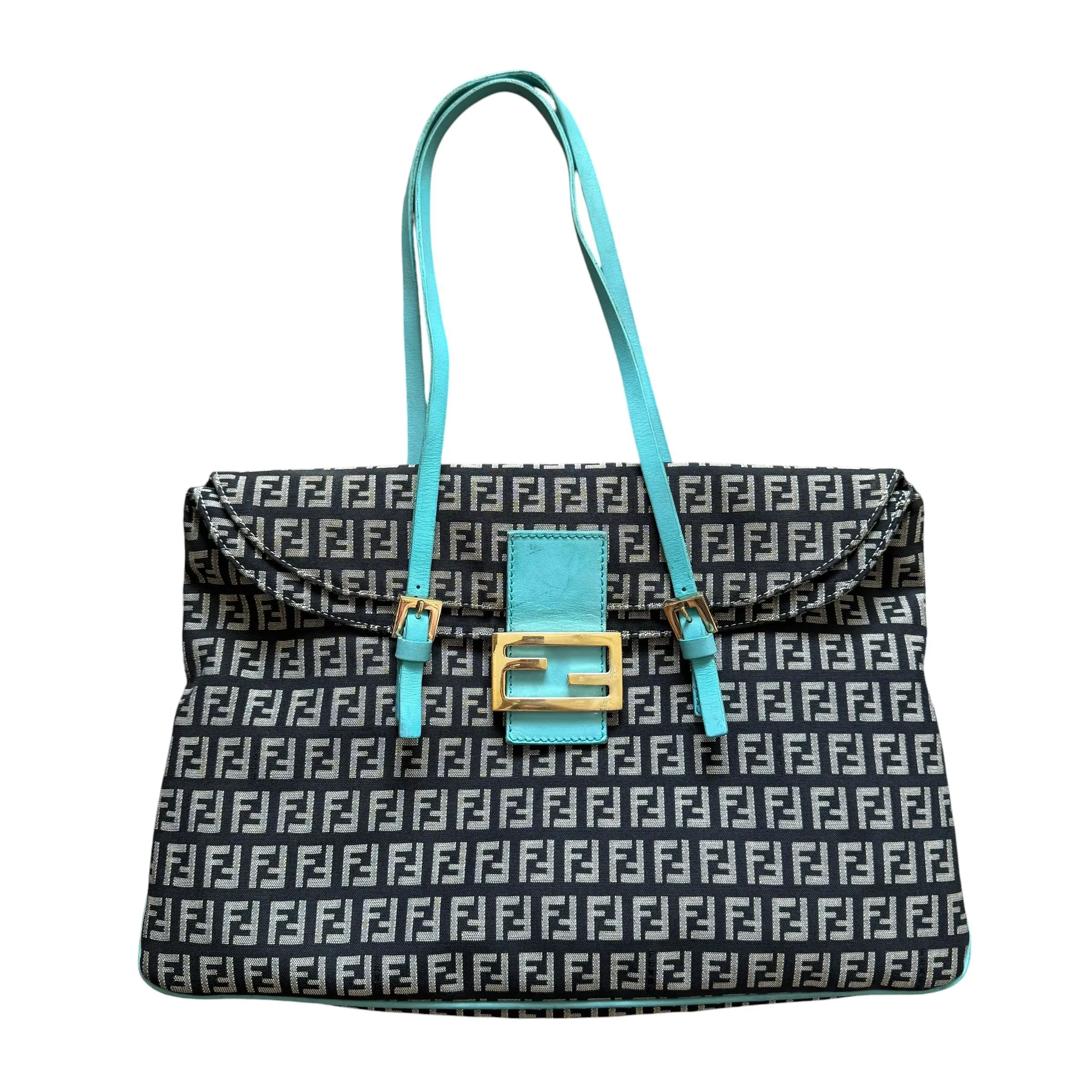 Pre-owned FENDI Bag Shoulder bags FINALE SALE NO RETURN CANCELLATION FF monogram double flap mamma baguette shoulder 14x9x1
