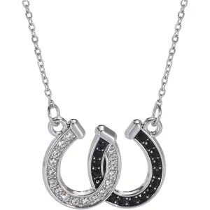 Horseshoe Necklace for Women Western Double U Horseshoe Necklace Dainty Cubic Zirconia Horseshoe Heart Necklace Lucky Necklace Charm Horse Jewelry Gifts