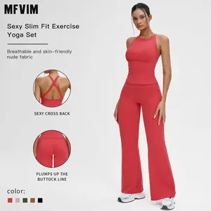 MFVIM Women's Yoga Set, Night-Fitting Wide-Leg Casual Sportswear, Outdoor Running Fitness, Comfortable & Stylish Design, Yoga Tracksuit Set SpringStatements