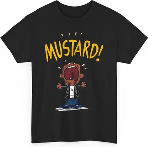 100%cotton Mustard Kendrick T-Shirt, Cool Funny Meme Hip Hop Music Graphic Tee