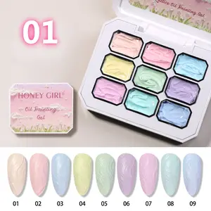 9 Color Macaron Series Nail Art Gel Set, Gel Nails, High Saturation Cream Texture, Durable Gradient Effect, DIY Manicure Gift Box for Women