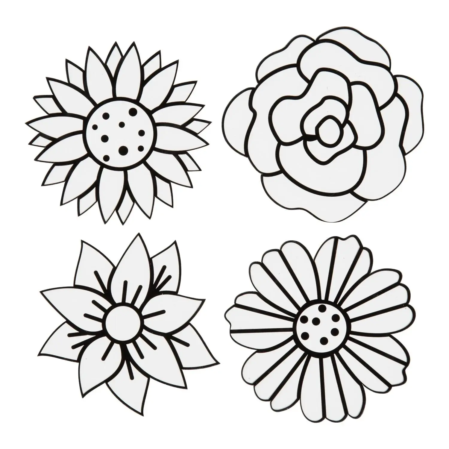Printed Acetate Flower Coloring Sheets - 24 Pc.