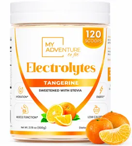 My Adventure to Fit Electrolytes Tangerine Family Size 120 Servings Sweetened with Stevia for Hydration Energy and Muscle Function