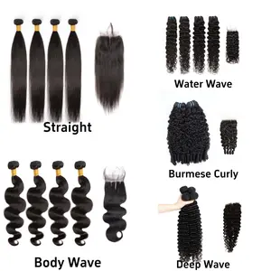 [Last Special Offer] Luxury Salon 4 Bundles with 4x4 Lace Closure Brazilian Human Hair Straight/Body Wave/Water Wave/Deep Wave/Burmese Curly Nature Black Virgin Glossy TangleFree TikTokShopBlackFriday
