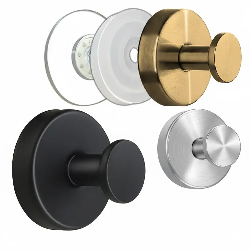 Stainless Steel Suction Cup Hooks No-Drill No-Damage Vacuum Suction Hooks Clothes Hooks Towel Hooks Organiser Kitchen Bathroom Bedroom Essentials