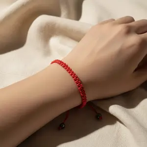 Coral/Red Braided Bracelet with Hematite Beads - Stylish, Durable, and Meaningful