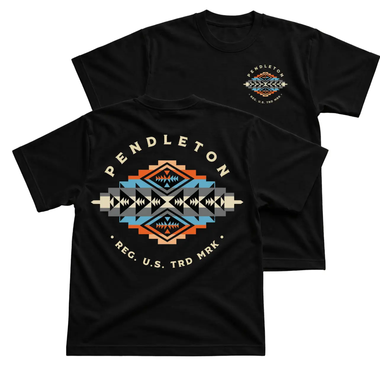 Pendleton Southwestern Aztec T-Shirt, Tribal Geometric Graphic Tee, Western Heritage Back Print Shirt, Native Inspired Outdoor Outfit, Vintage Pattern Apparel Gift for Men and Women