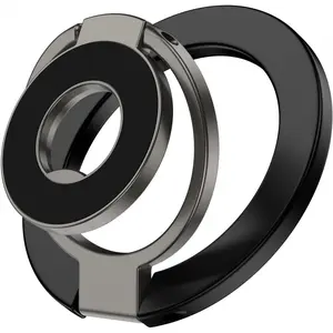Magnetic Ring Holder for MagSafe Dual-Side Magnetics, Removable Gym Phone Grip with Kickstand Loop for iPhone Air/17/16/15/14/13/12 Pro Max MagSafe Case All Phones Compatible with Magnetic Car Mount