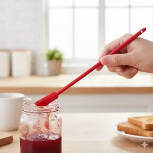 Multi-Purpose Silicone Spatula: Kitchen Baking & Beauty Tool, Non-Slip Cooking Scraper, Makeup Scoop, Effortless Cleaning No Residue, Dishwasher Safe & Portable for Outdoor, Jam Spatula Jar Cleaner