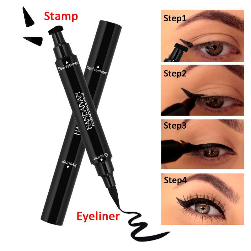 Viral Winged Eyeliner Stamp & Liquid Pen Waterproof Smudge-Proof Easy Perfect Wing Maker for Beginners Quick-Drying Makeup Must-Have