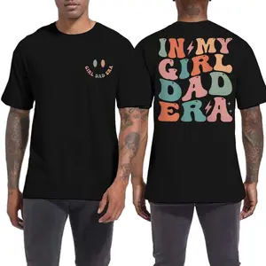 Father's Day Best Dad Vintage Graphic Teein My Girl Dad Era T-Shirts for Men Dad T Shirt Short Sleeve Fathers Day T-Shirt Graphic Tee Loose Fit Tops