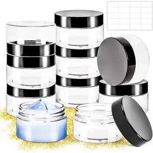 10 Pack 4oz (120ml) Round Clear Plastic Jars with Lids, Travel Size Cosmetic Containers for Lotion Cream Eyeshadow Sample Ointment Salve Balm Powder Storage