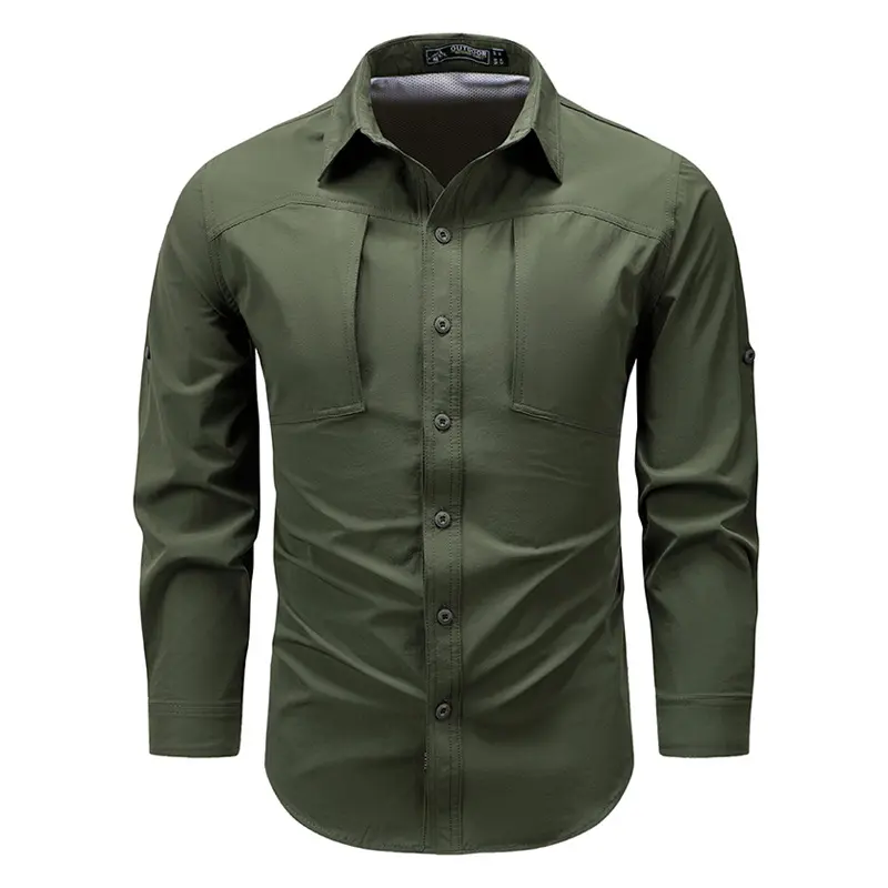 Army Green 118 sleeves can be rolled up