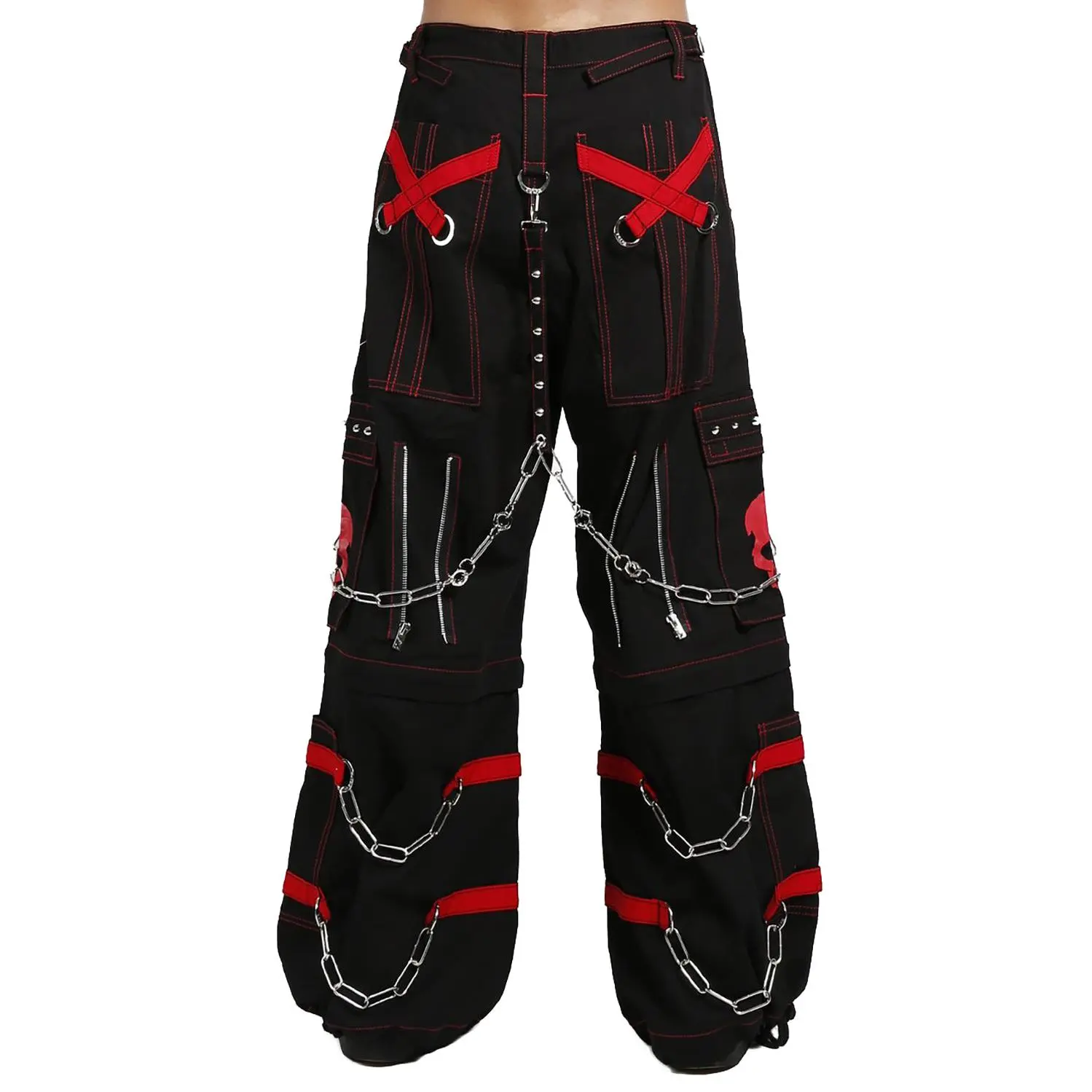 Tripp NYC Skull Bondage Pants [BLACK/RED] - TikTok Shop
