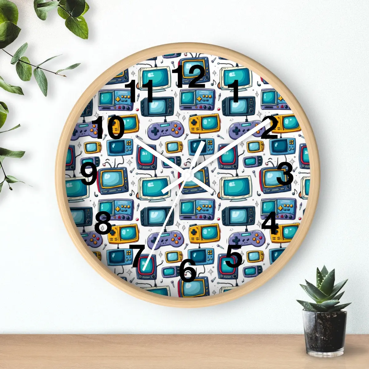 Game Controller Gamer Wall Clock – Gaming Gift for Son or Gamer Girl | Video Game Birthday Decor | Destin, FL Inspired Emerald,  Wood, Perfect for Gaming Room Decor