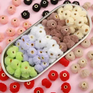 100pcs Soft plush pompom,plush imitation mink bead decoration, holiday fur ball decoration,DIY beads suitable for pens bracelets, keychains,gift accessories creative handicraft