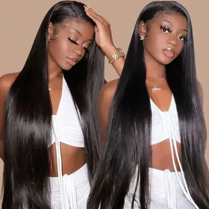Straight Lace Front Wigs Human Hair 180% Density 13x6 HD Transparent Pre Plucked Human Hair Wigs with Baby Hair