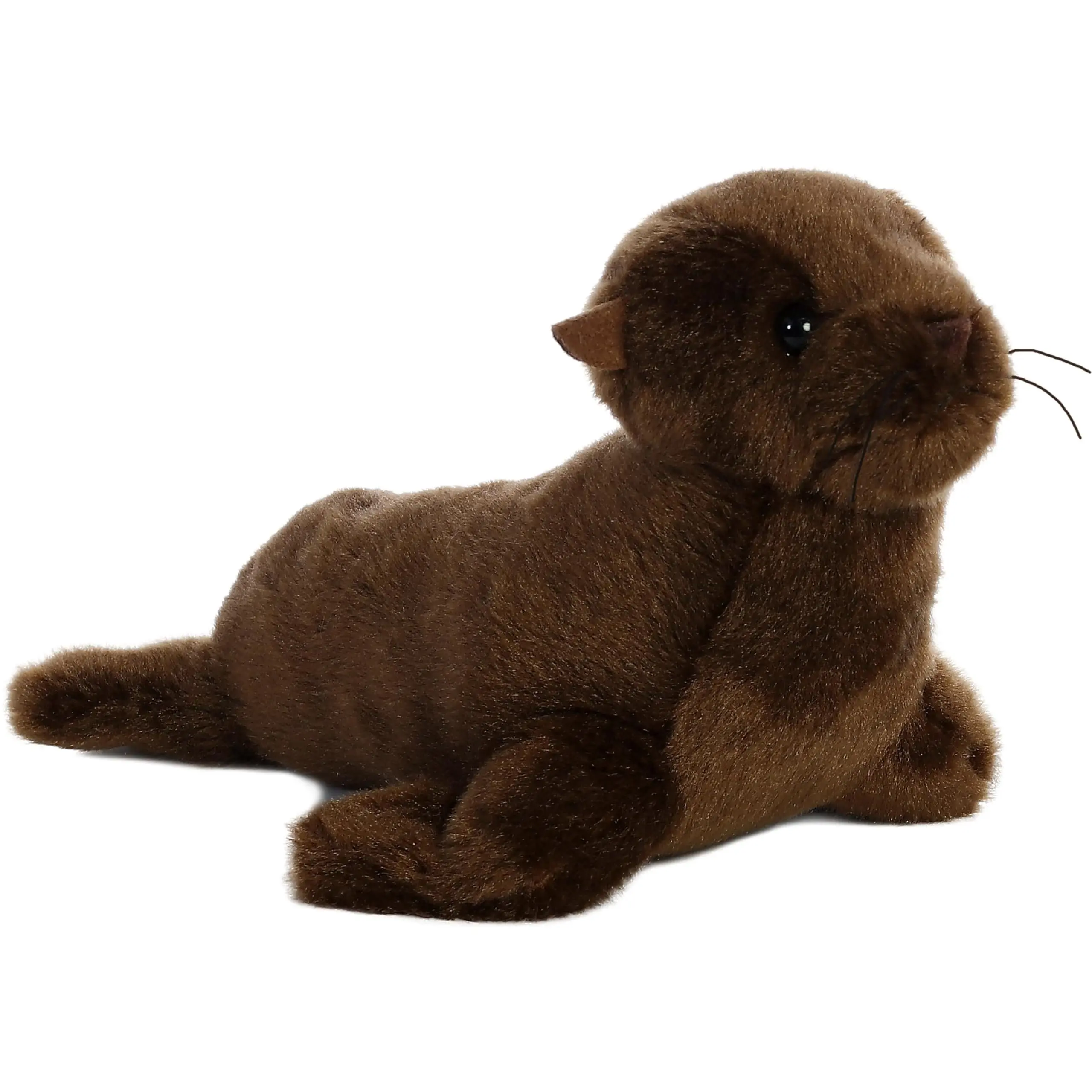 Aurora World Mini Flopsie California Sea Lion Plush Stuffed Animal, Bean Pellet Weighted, Lock-Washer Eyes, Brown, 8 Inches
