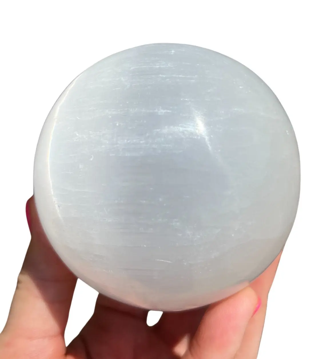 New Moon Beginnings Selenite Stone Sphere - Home Decor for Relaxation and Meditation