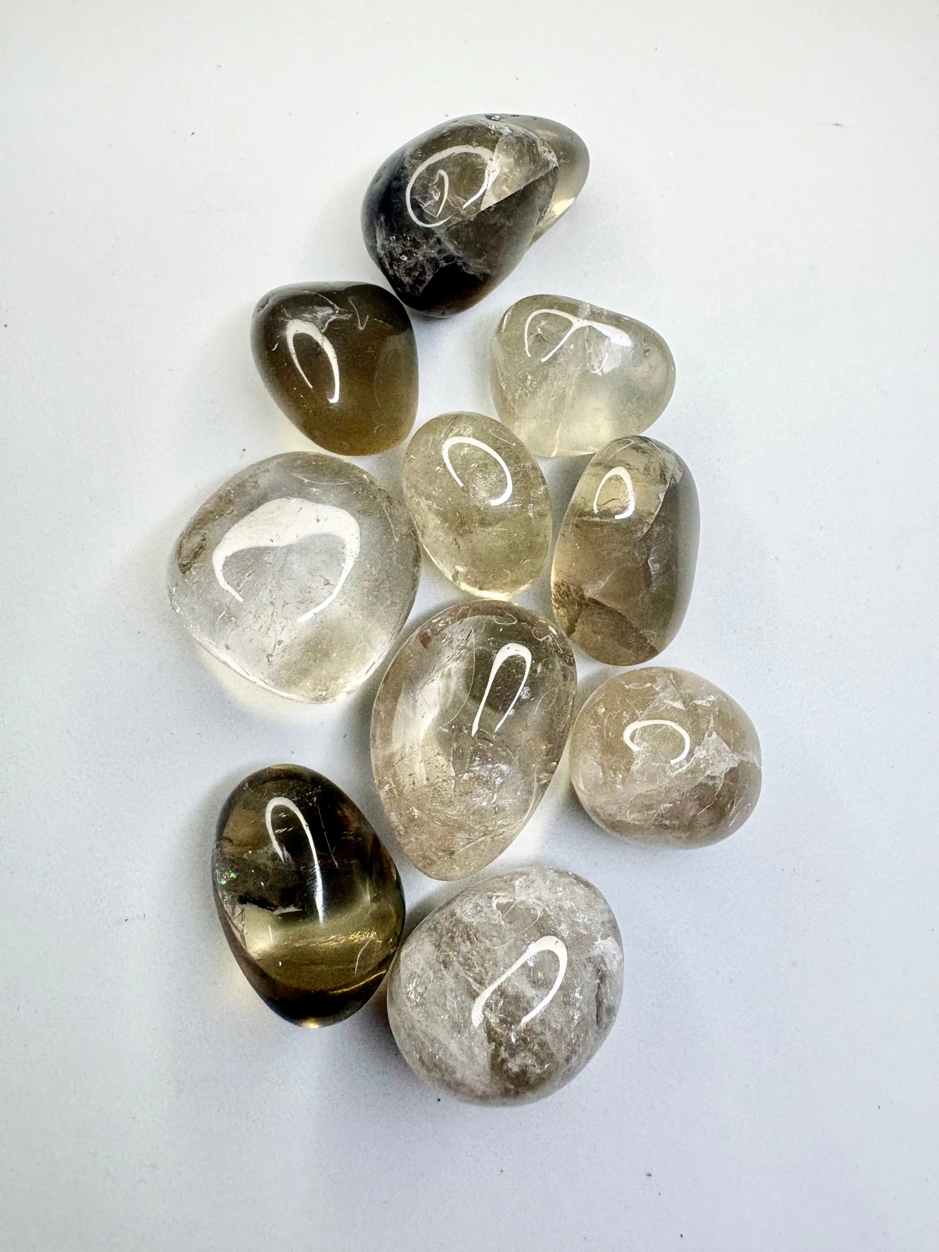 Polished Smokey Quartz Decorative Stones, Tumbled Shape Jewelry Accessories & Jade Decorations Component, Decorative Stone