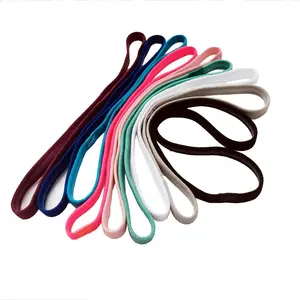 9 count Elastic Thin Headbands for Women Stretchy Skinny Headbands  Athletic Hair Bands for Women Men Girls Boys Teen Black Multi-Colored