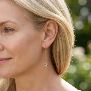 Sterling Silver Ball And Chain Drop Earrings