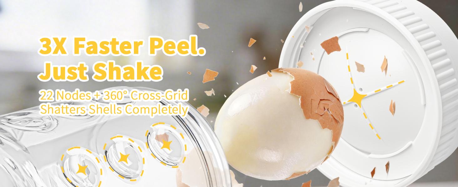 Summervibes Egg Peeler with Piercer, Kitchen Utensils for Cracking Prevention, 10s Fast Peeling Summervibes Egg Peeler with Piercer, Kitchen Utensils for Cracking Prevention, 10s Fast Peeling