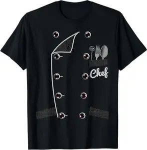 Chef TShirt Uniform Jacket Faux Funny Cook Shirt for Cooking T-Shirt