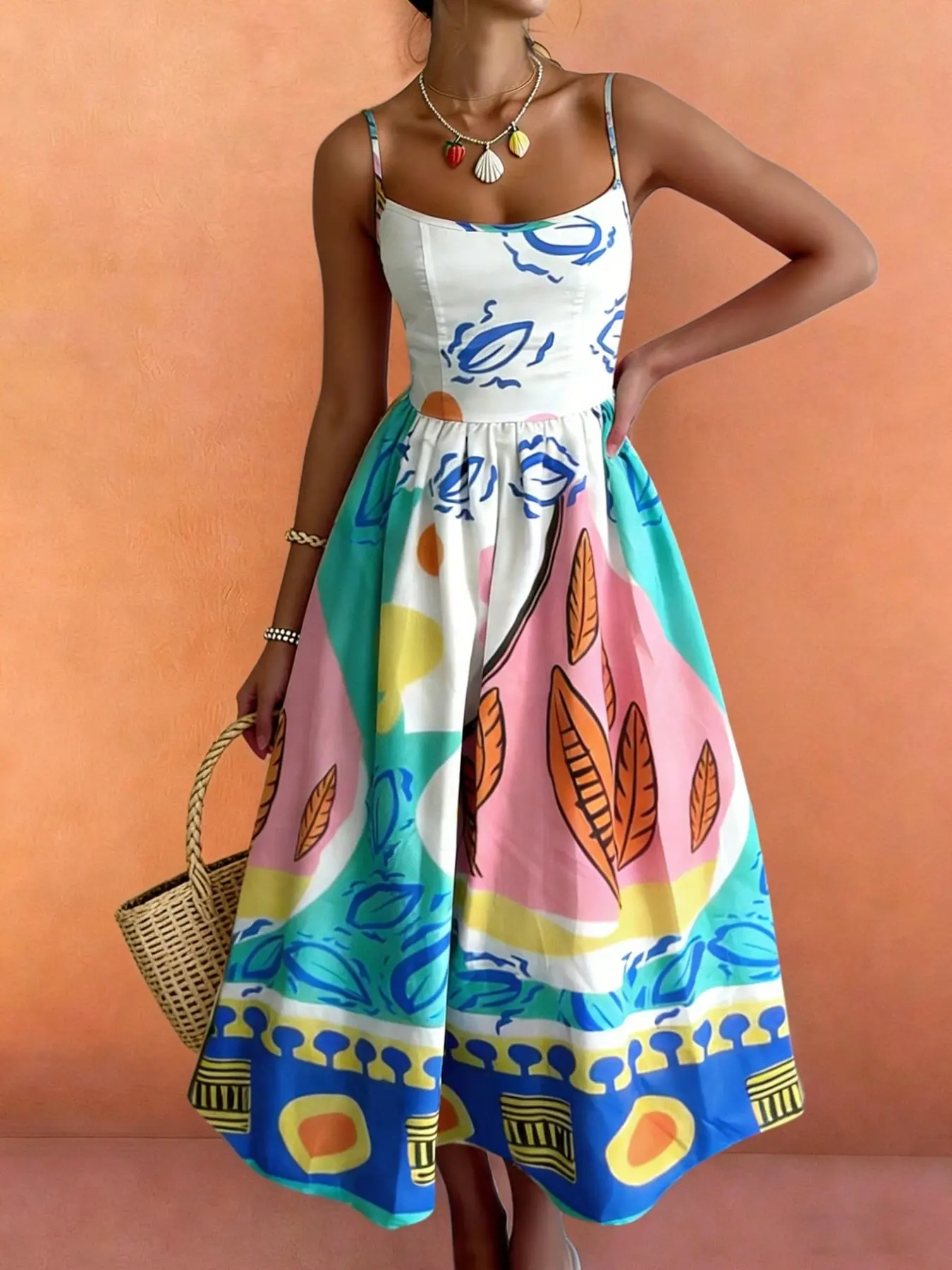 farm rio green forest birds midi dress Forest Green Parrots Maxi Dress main image 1