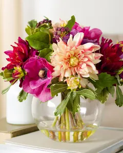 12.5" Dahlia Arrangement, Width 13", Unlit by Balsam Hill