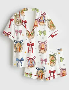 Easter Bunny Pajamas Women Rabbit Sleepwear Set Easter Gift Spring Outfit