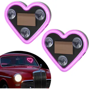 Solar- Heart Neon Light for ,  Valentine's Day  with Multi-Color Modes - Romantic Adhesive Light Decor for Window, , Outdoor