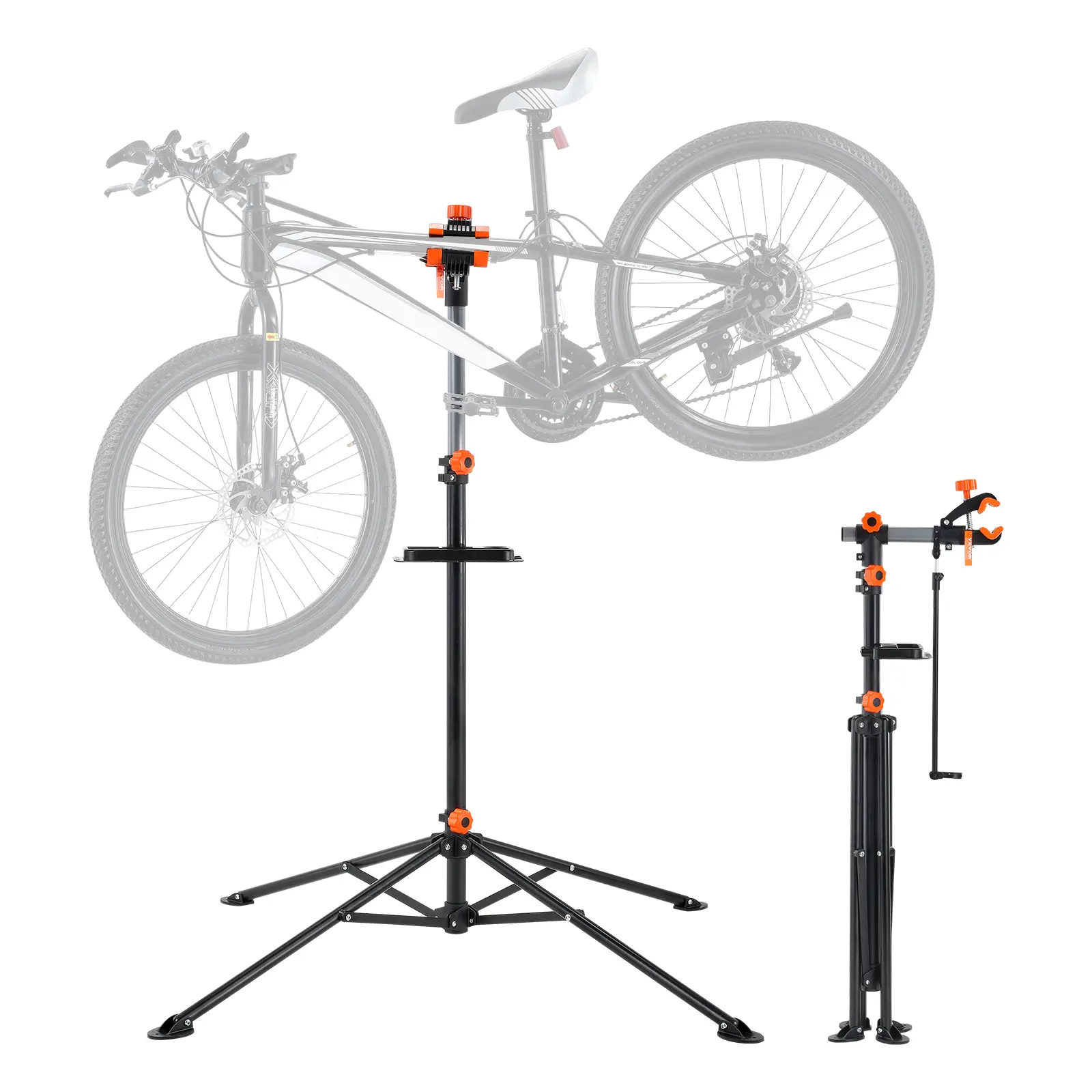 VEVOR Bike Repair Stand,  80 lbs Heavy-duty Steel Bicycle Repair Stand, Adjustable Height Bike Maintenance Workstand with Magnetic Tool Tray Telescopic Arm, Foldable Bike Work Stand for Home, Shops