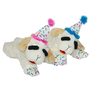 Multipet Lamb Chop® w/ Birthday Hat - Assorted Colors 6"