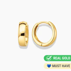 14K YELLOW GOLD SQUARED EDGE HUGGIES 3MM