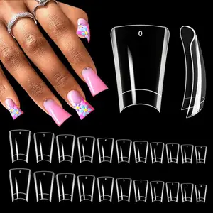 Clear Duck Nail Tips - Wide French Nail Bed & Gradually Tapered Ends - Trendy Design for DIY Nail Art at Home