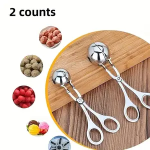 Stainless Steel Meatball Maker Set, 2 Piece Meatball Molds for Different Sizes, Kitchen Tool for Home Cookers, Perfect for Frying, Kitchen Utensils Tools