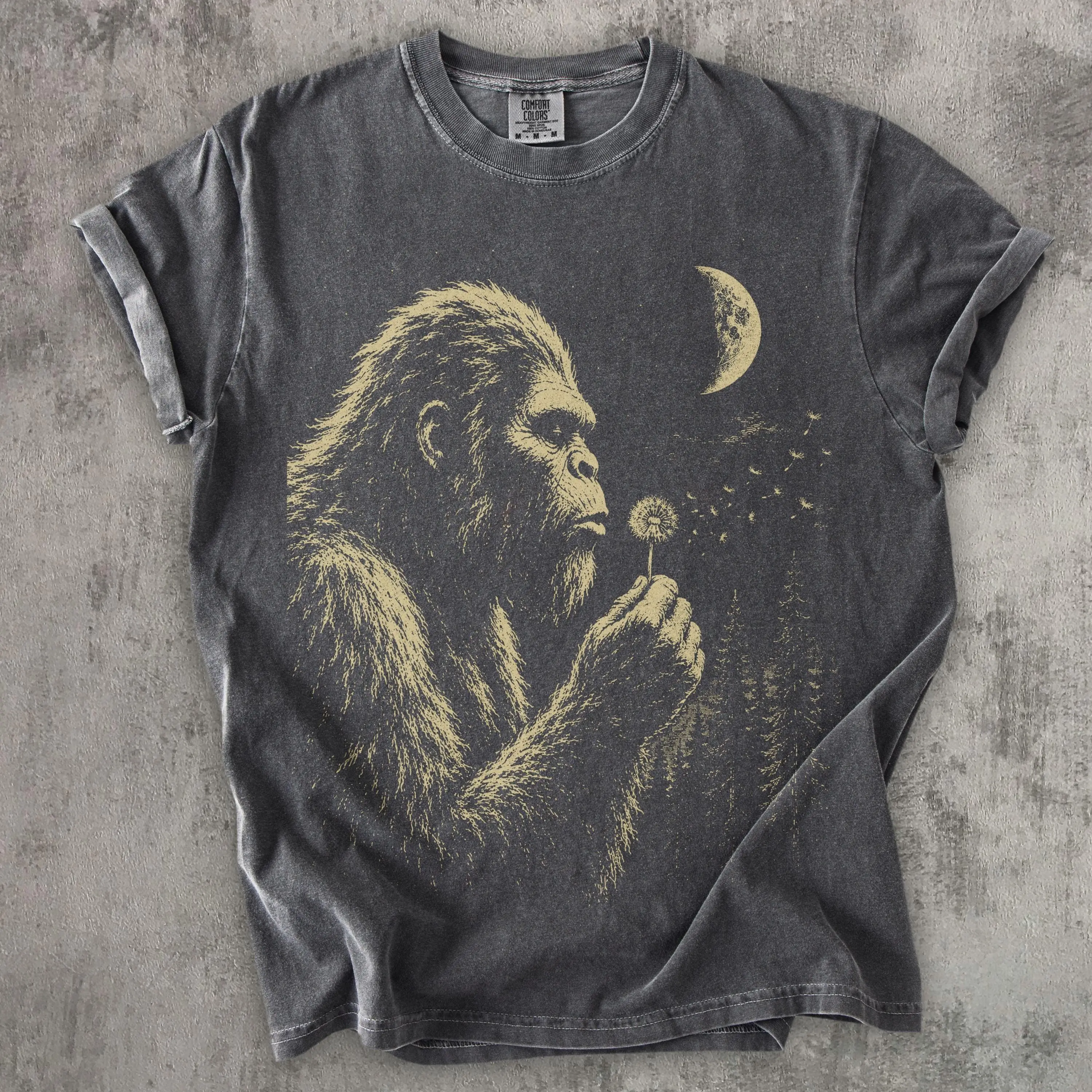 Bigfoot Blowing Dandelion Shirt, Peaceful Sasquatch Tee, Funny Bigfoot Shirt, Woodland Cryptid Shirt, Nature Lover Gift