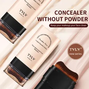 Foundation Stick,2 in 1 Dual-Ended Long-Lasting & Waterproof Concealer Foundation Contour Sticks,Contouring Foundation with Brush,Full Coverage Matte Finish for Face Makeup