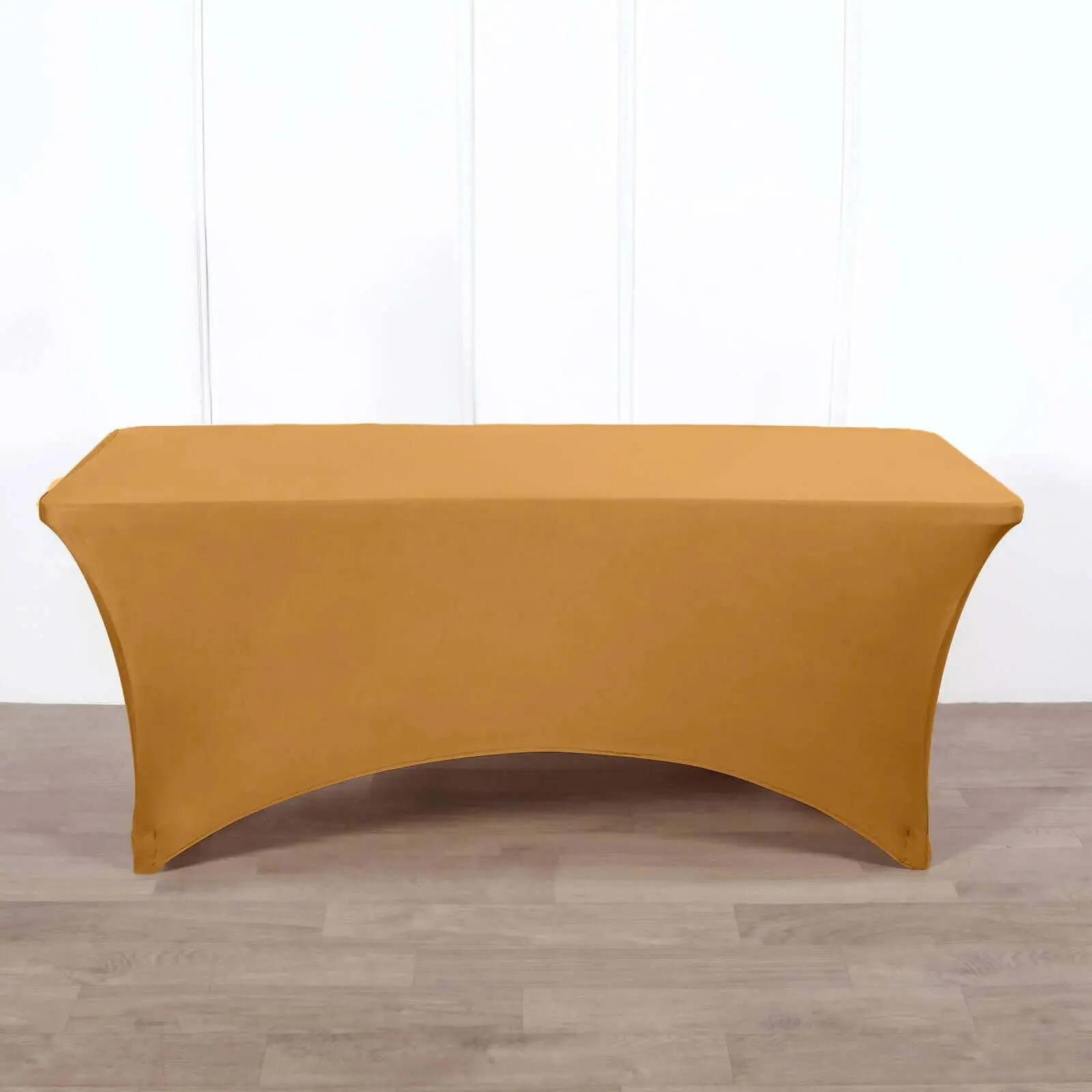 96"x30" Gold Stretch Spandex Fitted Rectangle Table Cover - Machine Washable, Easy-to-Maintain, Form-Fitting Tablecloth for Christmas, Party, Restaurants, Weddings, Classic Decorative