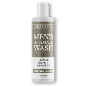 Andre Seals Men’s Intimate Wash | When Soap Isn’t Enough | Naturally Scented with Aloe Vera, Vitamin E & Tea Tree, Odor Control & Hydration, 6 oz (177 ml) - Organic