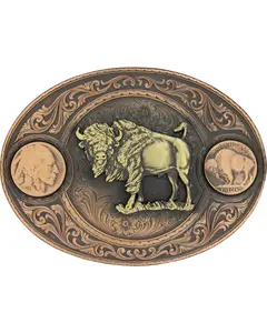 Montana Silversmiths Men's Men'S Copper Buffalo Indian Head Nickel Belt - 4050Blb-941L