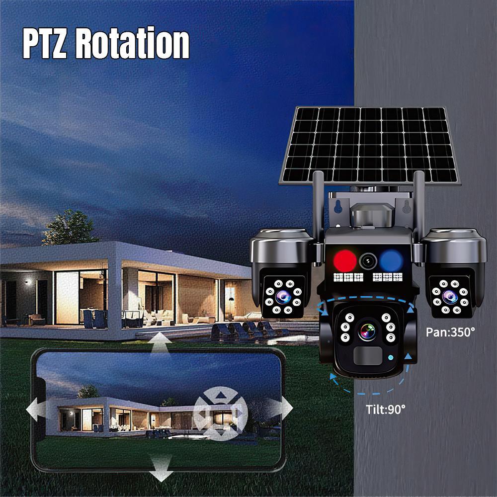 Solar Security Camera Outdoor 6MP, Triple Lens WiFi PTZ Camera, PIR Human Detection, Color Night Vision, Two-Way Audio, IP66 Waterproof,for Valentine’s Day Gift Solar Security Camera Outdoor 6MP, Triple Lens WiFi PTZ Camera, PIR Human Detection, Color Night Vision, Two-Way Audio, IP66 Waterproof,for Valentine’s Day Gift