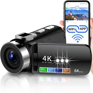 4K Video Camera Camcorder Ultra  64MP Vlogging Camera for YouTube 28X Digital Zoom 270? Rotation Screen 3.0" Vlog Camera with Night Vision Video Recorder with WiFi Connection