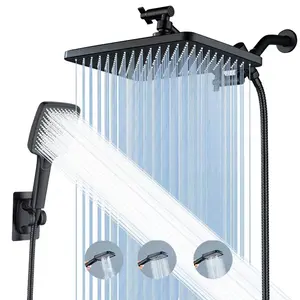 Bathroom Shower Kit – Dual Shower Head System with Rainfall Overhead and Handheld Spray