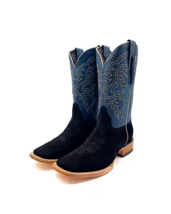 Cowboy Boot Black Rough Out