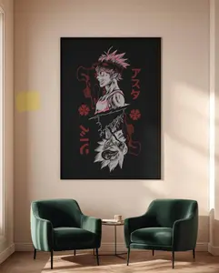 Black Clover Asta Manga Poster No Framed – Anime Wall Art Print, Shonen Power Illustration, Otaku Room Decor