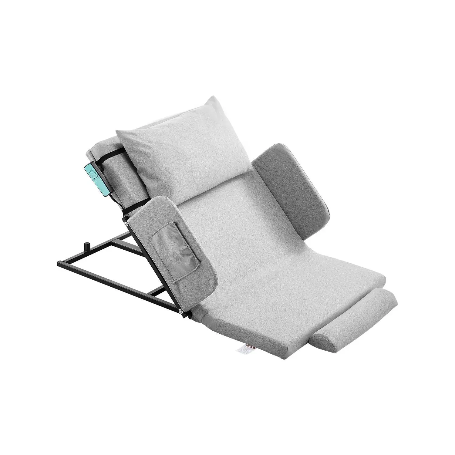 VEVOR Durable Electric Adjustable Back Bed Backrest, 300lb Capacity, 4-68° Remote Adjust Lifting, with Guardrail, Armrest & Storage Pouch, Machine Washable, for Elderly Patients