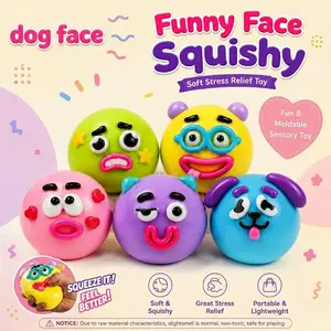 2026 New Dog Face Swap Squishy Stress Ball - Cute Animal Slow Rising Soft Squeeze Sensory Stress Reliever, Tool for Adults, Office Home Use, Fidget Squishie Slime & Squishy Toys